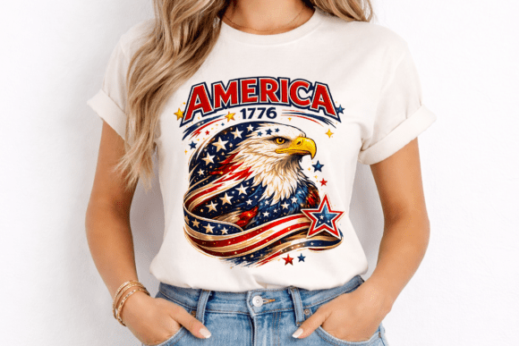 America 1776 Patriotic Eagle T-Shirt PNG: A Bold Design Asset