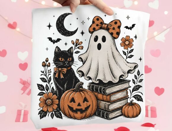 Bookish Spooky Sublimation Design: A Halloween Graphic for the Cozy Creative