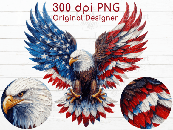 Brushstroke Eagle Patriotic Eagle USA: Design with American Spirit