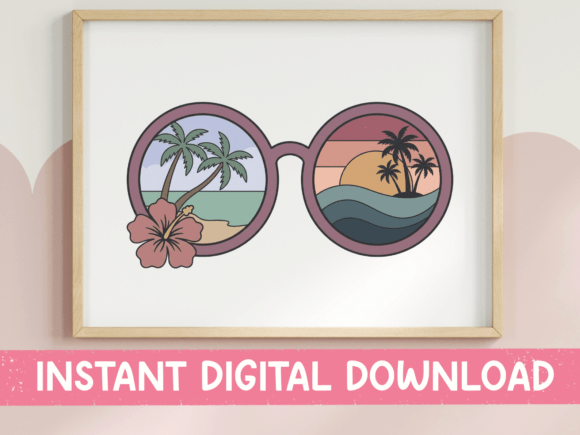 Chasing the Golden Hour: The Retro Sunglasses Sunset Beach Design