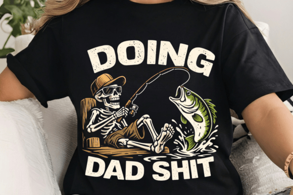 Funny Fishing Dad Skeleton PNG Design: A Catch for Creative Projects