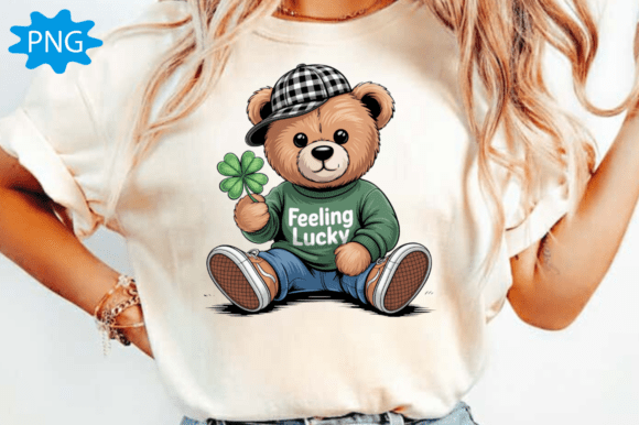 Get Lucky with the Feeling Lucky Teddy Bear St Patricks PNG