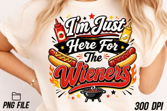Just Here for the Wieners: A Funny BBQ PNG for Your Summer Designs