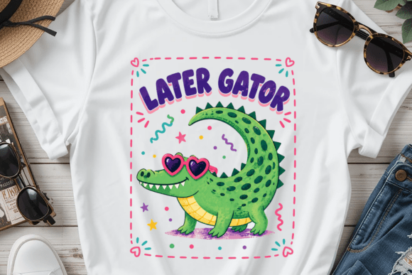 Later Gator PNG: A Playful Asset for Kids Shirts and Beyond