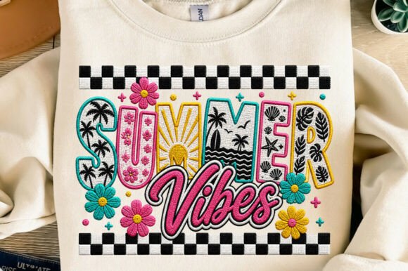 Summer Vibes Faux Embroidery PNG: A Designer's Take
