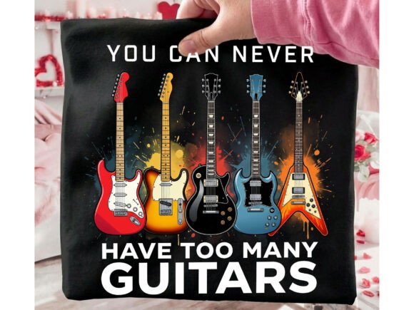 Too Many Guitars Music Retro Tshirt Png: A Vintage Vibe for Modern Creators