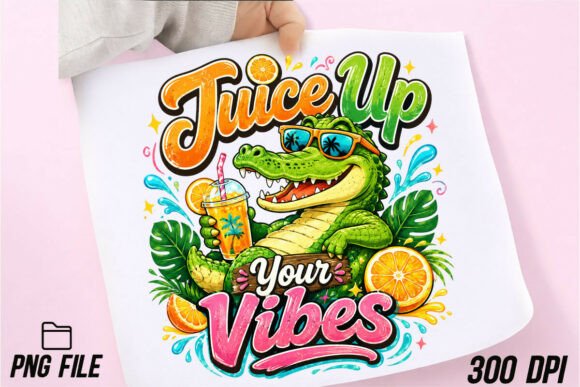 Unleash Summer Charm: The Cute Alligator Relaxing Summer Vibes PNG